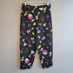 Vintage Briggs New York 12 martini alcoholic drink print pants quirky art unique